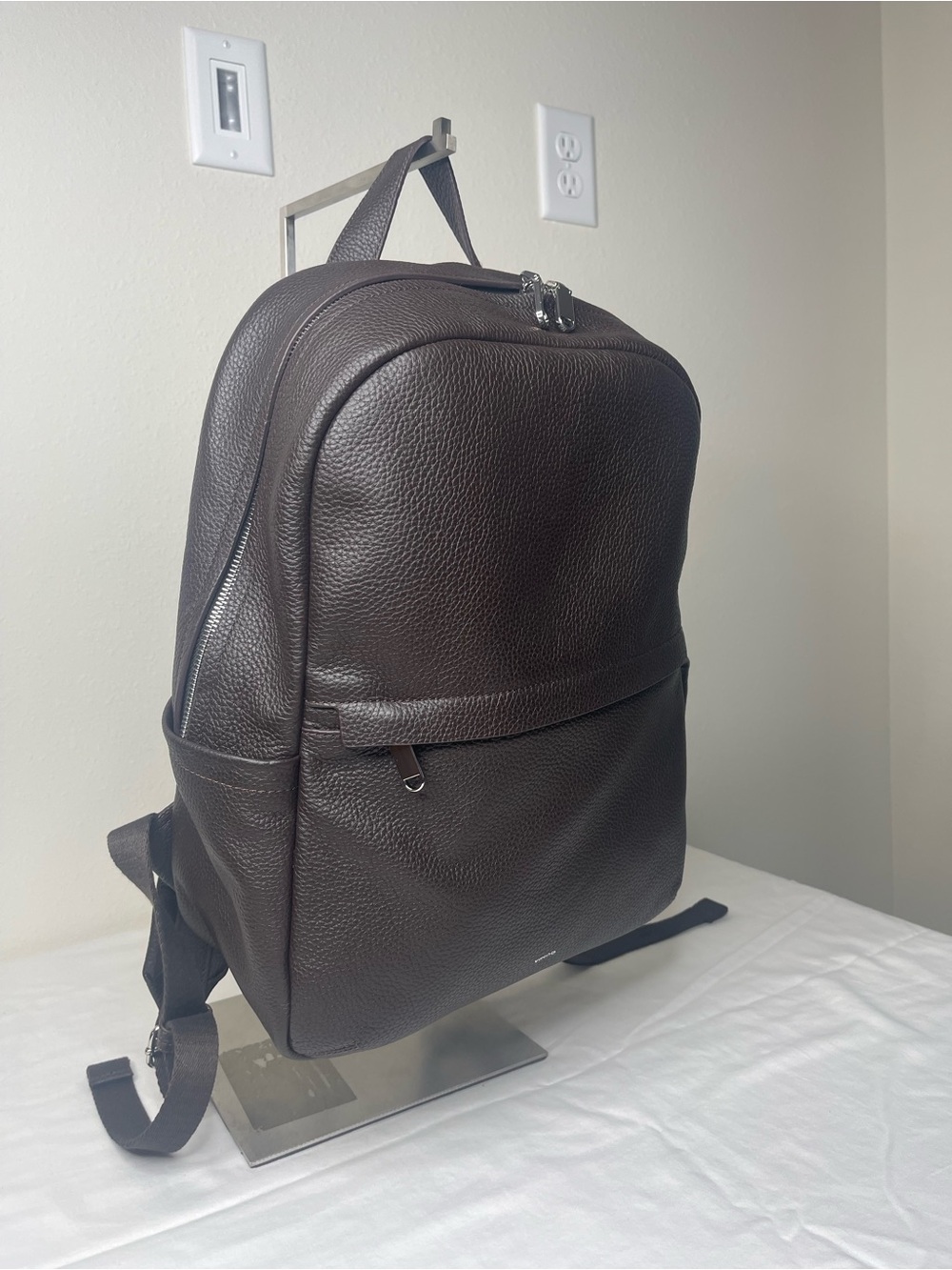 VINCE DARK Chocolate Leather BACKPACK Large Rare! NWT $ 398